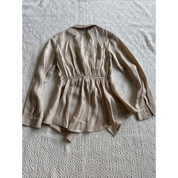 AEOM Women’s Gold Twist Top Blouse Long Sleeve Size XS - Picture 7 of 8